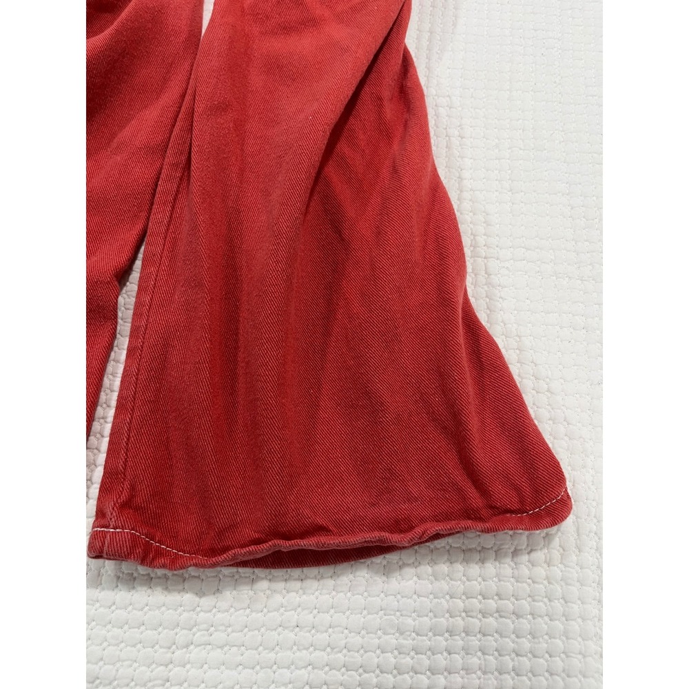 Lioness Red Carpenter Pants Wide Leg Utility Denim Contrast Stitch Womens Size M - Picture 9 of 9